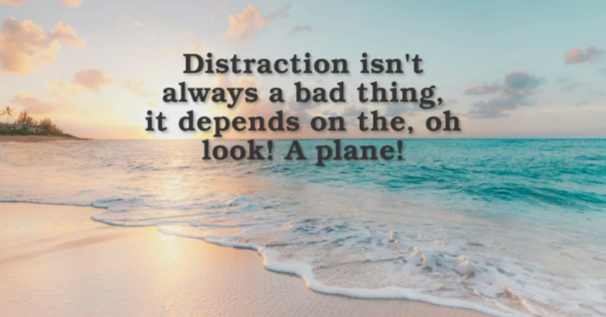 A view on the sea with text 