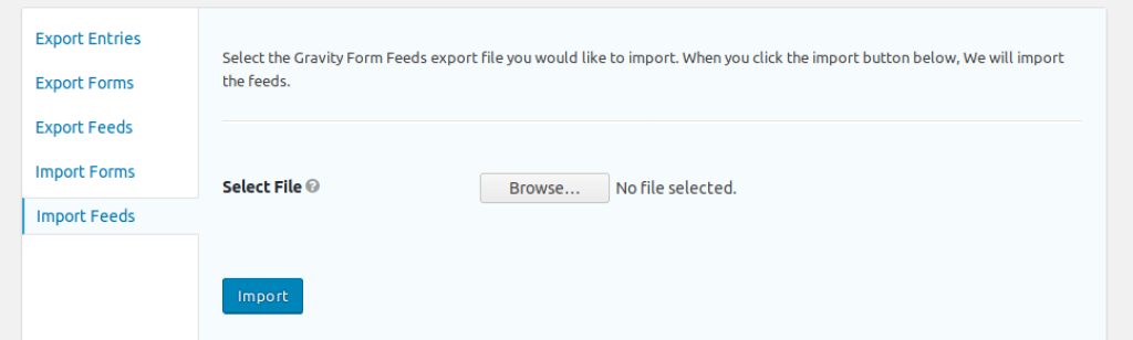 Import feeds from Gravity Forms.