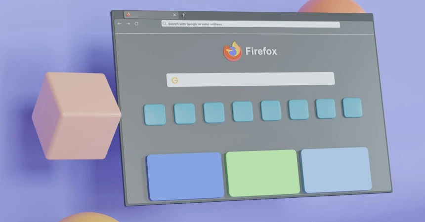 Schematic picture of a Firefox window