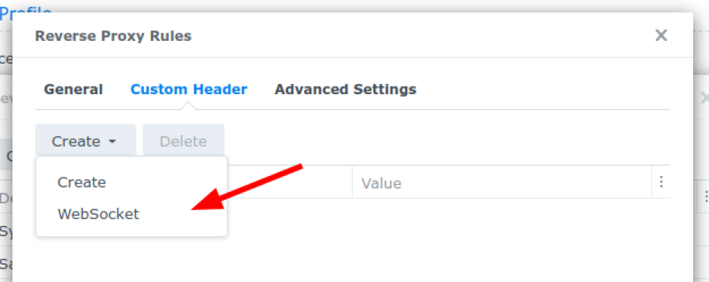 Adding WebSocket headers to the Reverse Proxy rule.